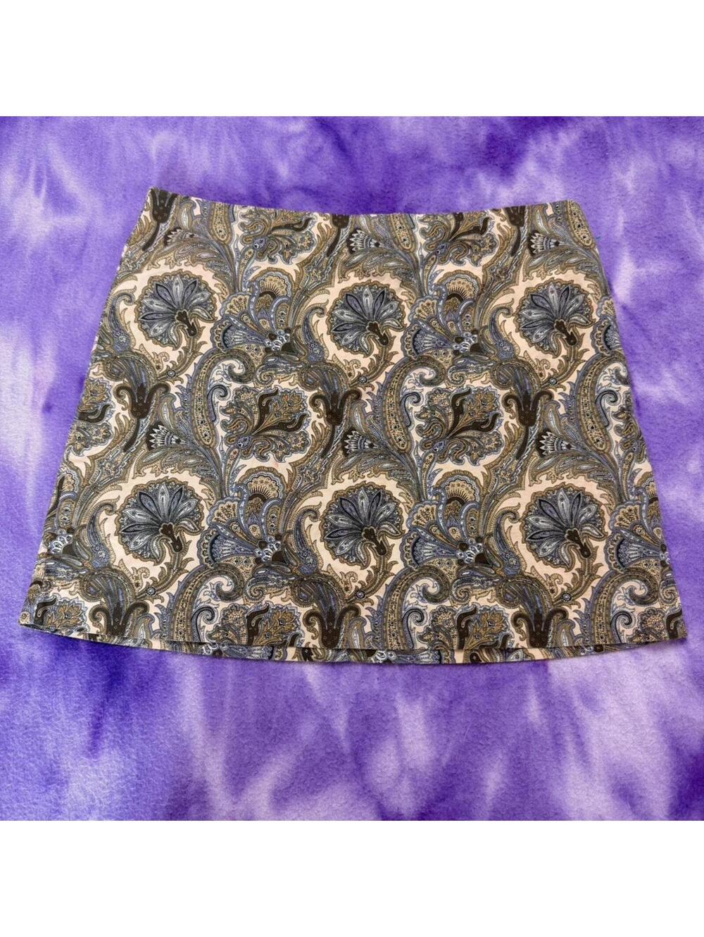 A. byer vtg y2k paisley mini skirt
